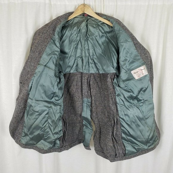 Vintage HARRIS Tweed Blazer Wool Sport Coat Jacket Mens 40 42 USA Mid Century - Picture 5 of 7